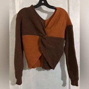 Brown knit 2way sweater